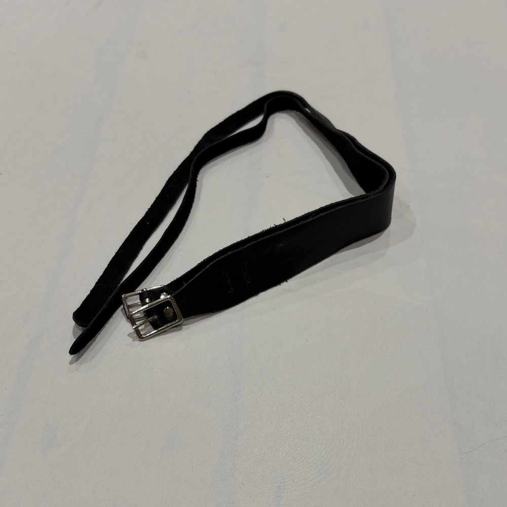 Children’s black leather jodhpur garter straps pair